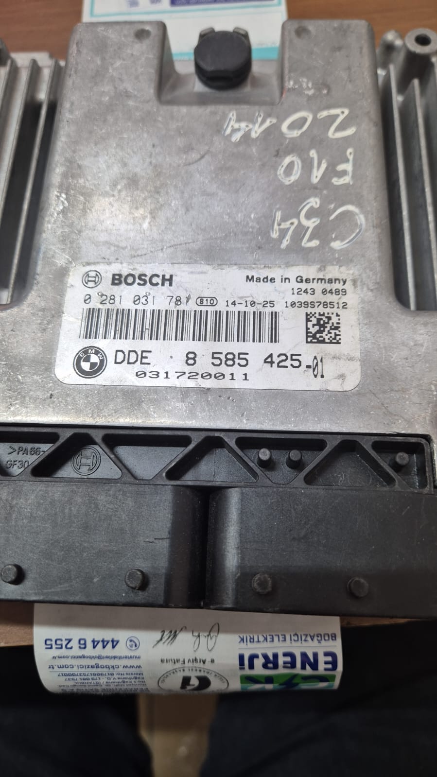 Bmw 520d Dde8585425 0281031781 Edc17c50 Motor Beynı EDC17C50-6.58